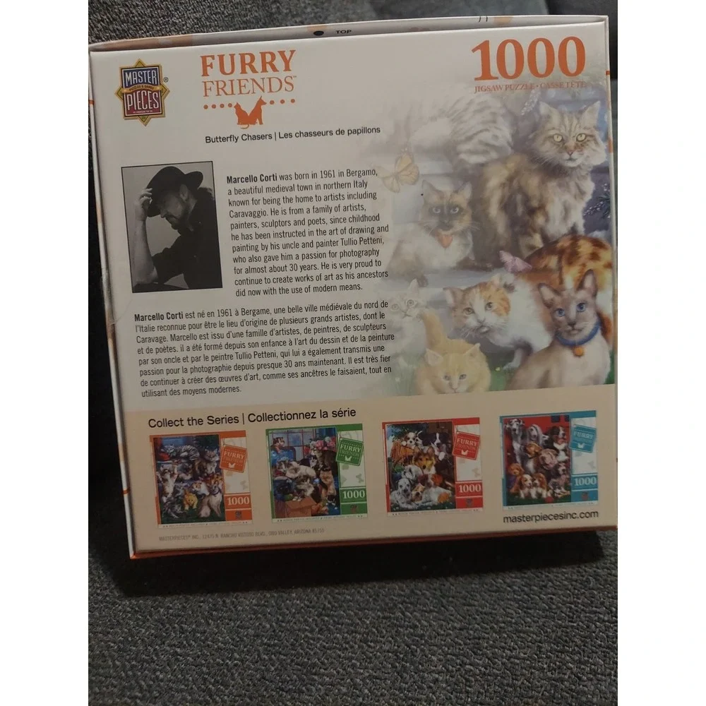 Masterpieces 1000 Pc Jigsaw Puzzle Furry Friends BUTTERFLY CHASERS  # 71909